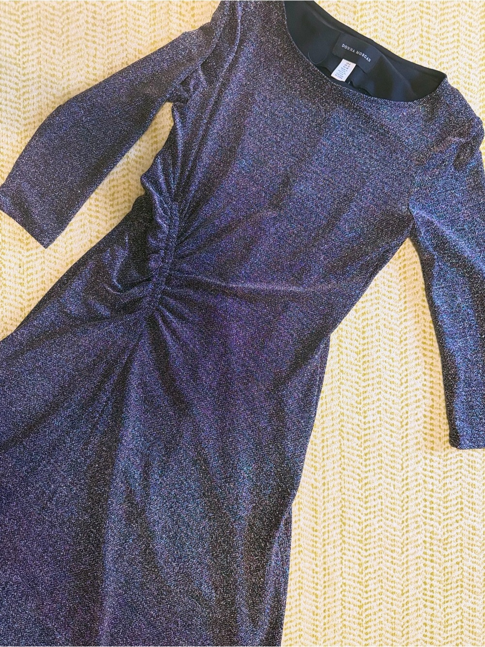 Donna Morgan Iridescent Navy Purple Shimmer Dress